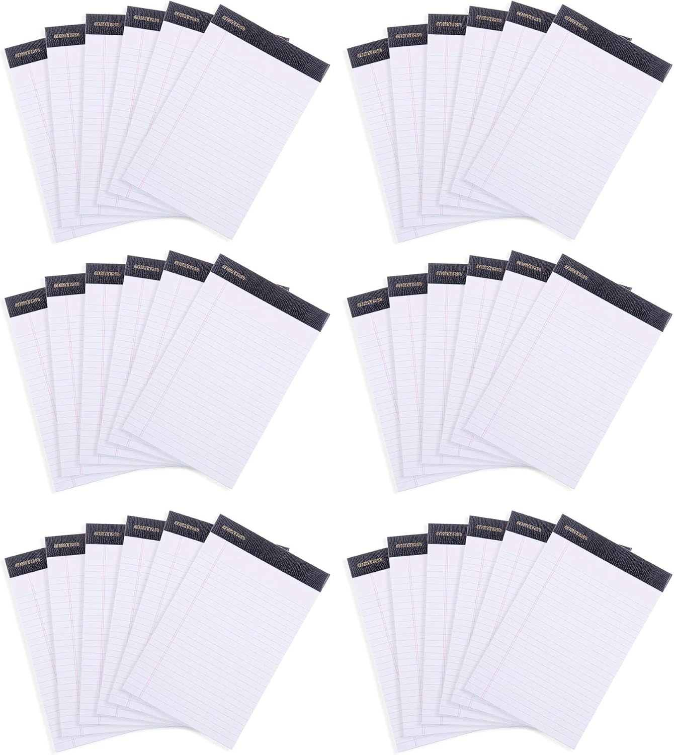 Mintra Office Colorful Legal Pads - Includes 2 Blue, 2 Pink, and, 2 Green Writing Pads, Micro Perforated Lined Sheets, Ideal for Professional & Personal Use, 5"x8" Narrow Ruled, 6 pack Basic Pastel