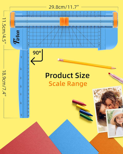 Firbon Morandi A5 Paper Cutter, Straight Small Paper Trimmer with Side Ruler for Scrapbooking Craft, Paper, Coupon, Label, Cardstock