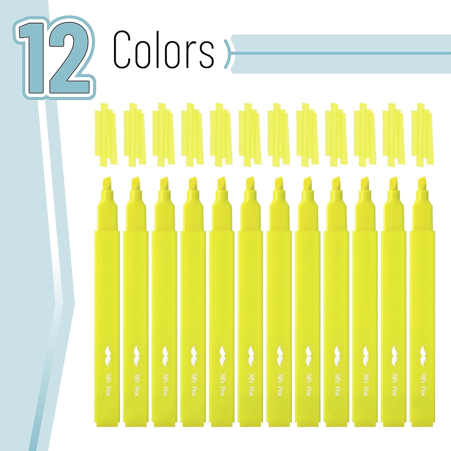 Mr. Pen- Yellow Aesthetic Bible Highlighters No Bleed Through Bulk, 20 pcs, Chisel Tip, Cute Highlighter for Journaling Supplies and School Accessories, Bible Highlighters and Pens No Bleed