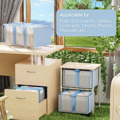 ANSOOK Hanging File Folders Letter Size,7 Pockets Expandable Accordion File Folder Organizer,3 Pack Extra Capacity File Folders Hanging with Tabs,Wheat Straw File Cabniet Folders for Office School