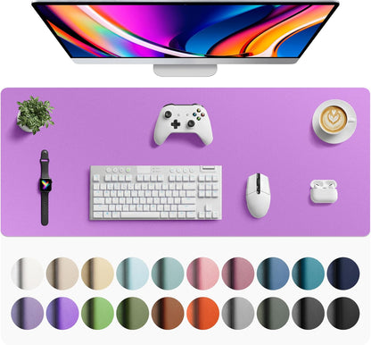 Aothia Non-Slip Waterproof PU Leather Desk Pad Protector for Mouse, Writing Desk, Office, Home, Laptop Blotter, 23.6" x 13.7", Black - Colors A