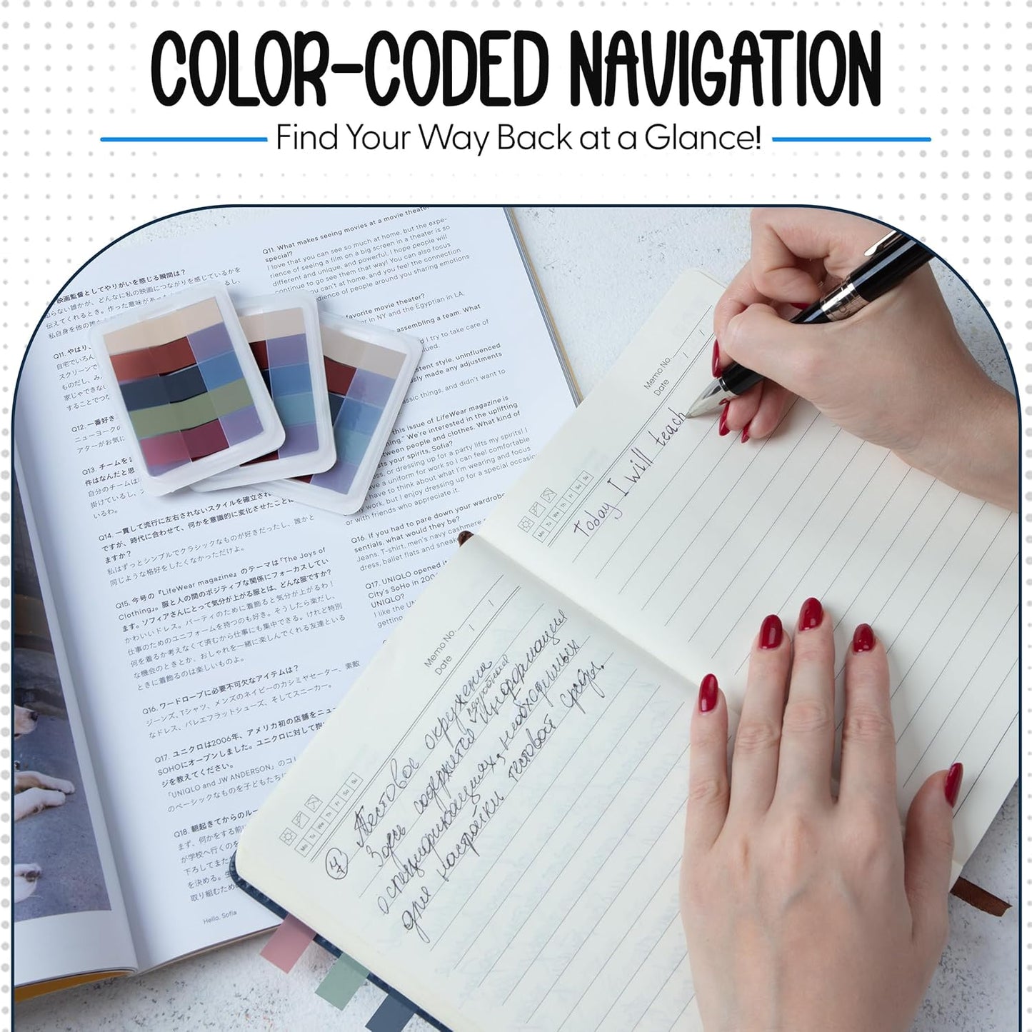 Essex Wares - 300 Pieces - Transparent Sticky Notes Tabs with Case - 5 Light Pastel Colors - 3 Cases - 1.8" x 0.4" - 60 Pieces - Pop Up Index Tabs - Book Flags for Annotating - Book Sticky Tabs