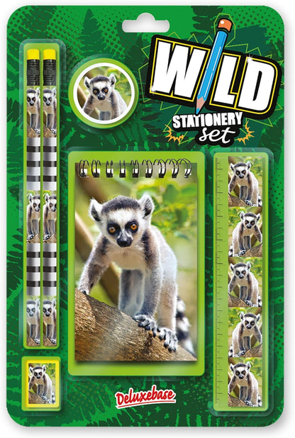 Deluxebase Wild Stationery Set - Dolphin from Animal Stationery Sets with 2 Pencils, Eraser, Pencil Sharpener, Ruler & Cute Notebook. Ideal Office Supplies, Desk Accessories & College Essentials.