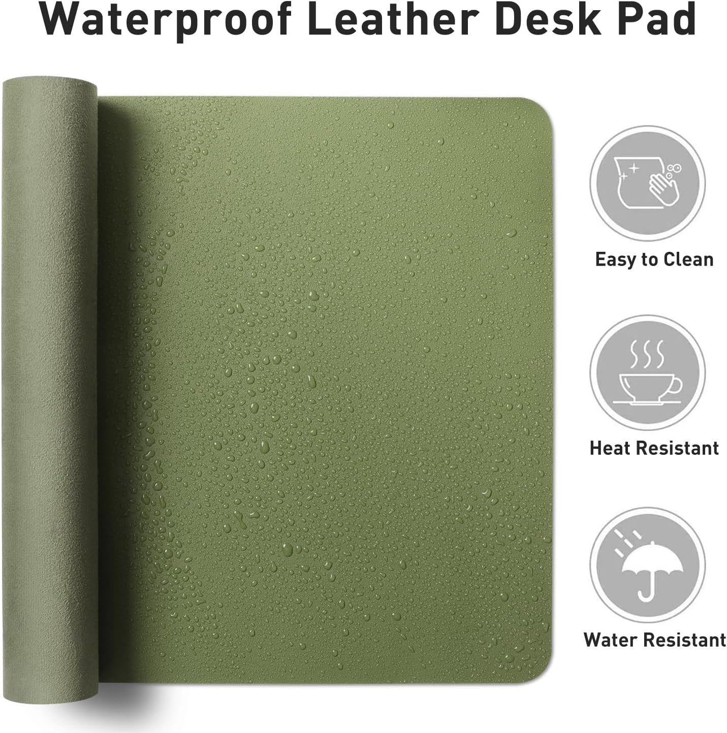 Aothia Leather Desk Pad Protector, Mouse Pad, Office Desk Mat, Non-Slip PU Leather Desk Blotter, Laptop Desk Pad, Waterproof Desk Writing Pad for Office and Home (Black,36" x 17") - Colors A