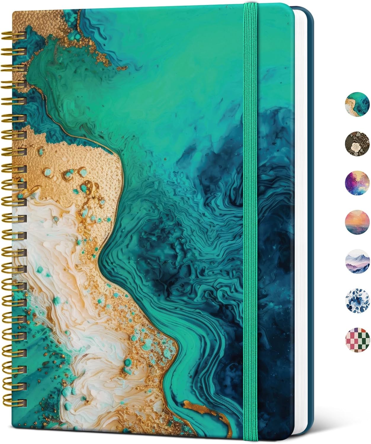 Taja Lined Spiral Journal Notebook for Women, A5 Cute College Ruled Hardcover Notebook for Work & Note Taking, Pretty Journal for Writing, 140 Pages, Flower Garden