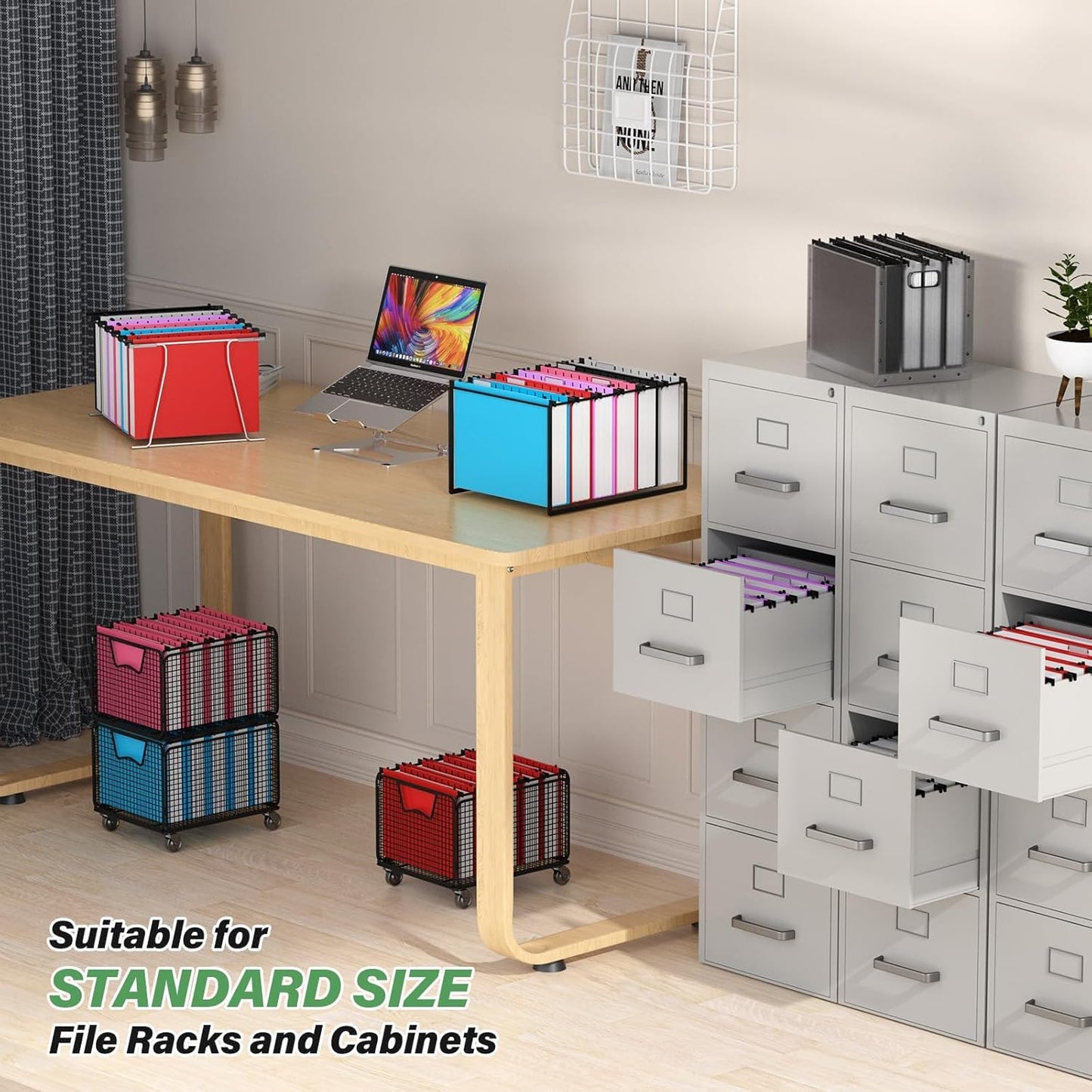 Ansook Hanging File Folder Letter Size Extra Capacity,Heavy Duty 2" Expansion Plastic File Folders Hanging with Tabs,6 Pack Reinforced Hanging File Organizer,File Cabinet Folders for Office Bulk Files