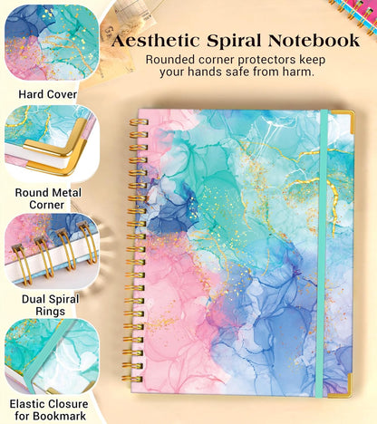 Lined Spiral Notebook Journal for Women, 200 Pages Cute Notebooks 8.5” x 11”, A4 Large Hardcover Spiral Journals with 100 GSM Thick Paper, College Ruled Notebook for Writing Work School, Autumn Tree