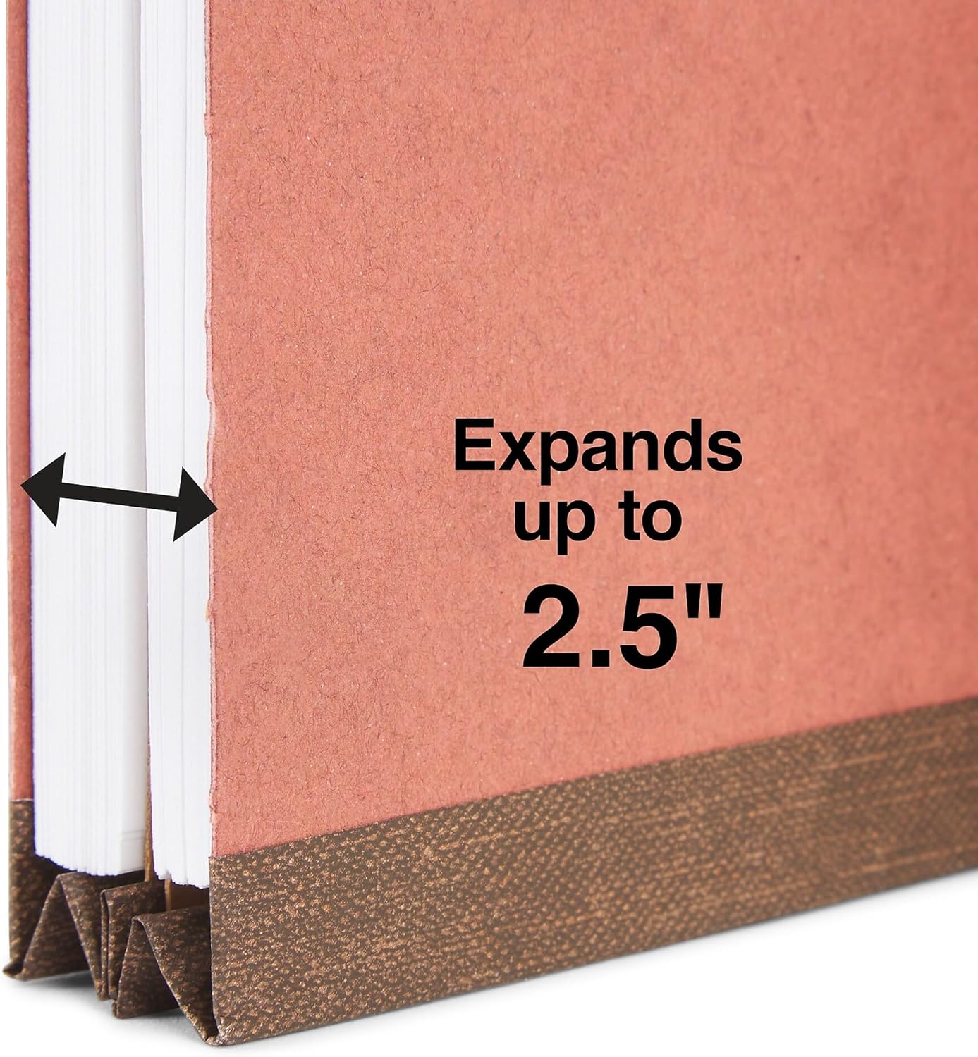 Staples 60% Recycled Pressboard Classification Folders, Letter Size, 2‑Dividers, 2.5" Expansion, Brick Red – 40/Carton