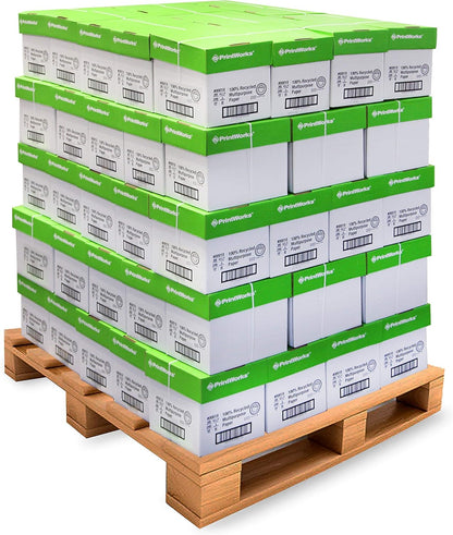 PrintWorks 100% Recycled Printer Paper 8.5" x 11" White - 20 lb Copy & Multipurpose Computer Paper - 3 Packs, 1200 Sheets - Made in the USA - 92 Bright - Printer & Copier Compatible (00018-3)