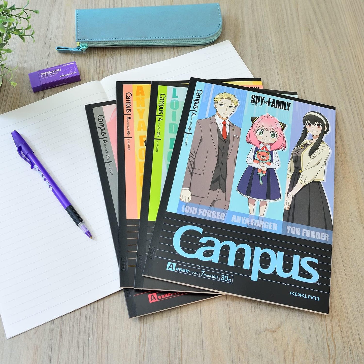 KOKUYO Composition Notebooks, 5 Pack Campus Semi-B5 Comp Book with Dot B 6mm Ruled, 30 Sheets, School Lined Notebook in Shear Stone, Journal Notebook for Women Work Study Note Taking(NO-GS3CWBT-L1X5)