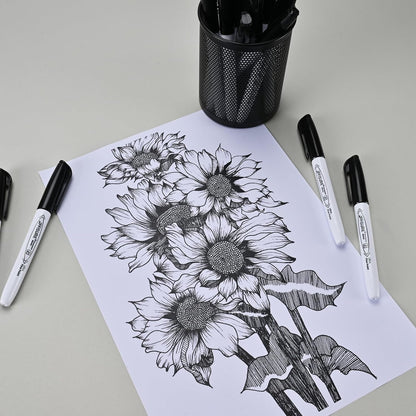 Permanent Markers, Ultra Fine Point, Black, 150 Count, 0.4mm, Fine tip permanent marker set, quick dry, waterproof, fading resists, durable, marks on paper, glass, ceramic, plastic, wood, rock, metal