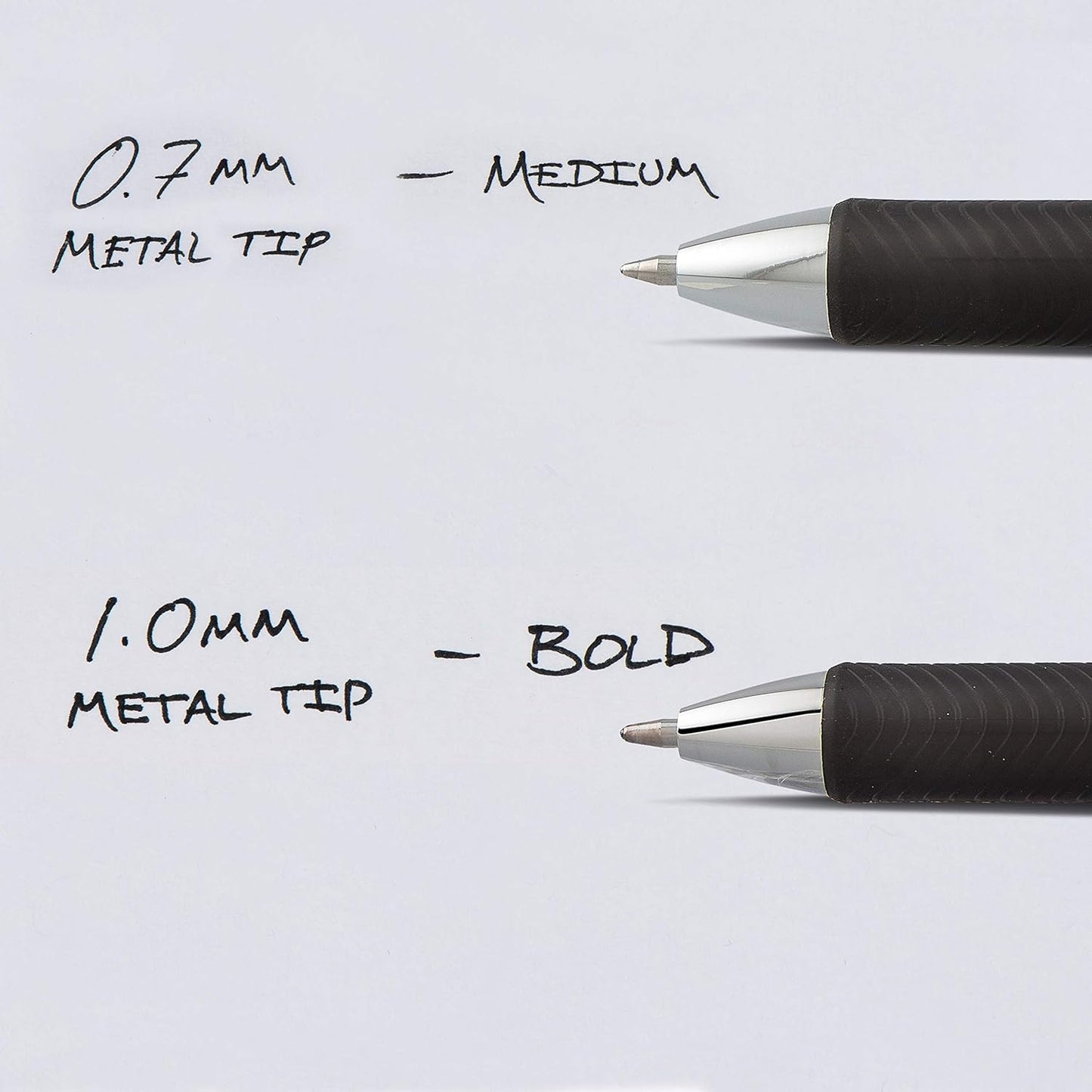Pentel EnerGel RTX Retractable Liquid Gel Pen, (1.0mm), Bold Line, Metal Tip, Black Ink, Pack of 3 (BL80BP3A)