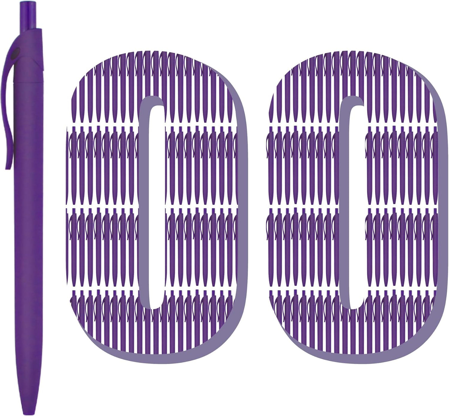 Deegtran 100 Pack No Bleed Black Barrel Click Pens, Wholesale Retractable Ballpoint, Medium Point, Smooth Ink, 1.0MM Black Ink