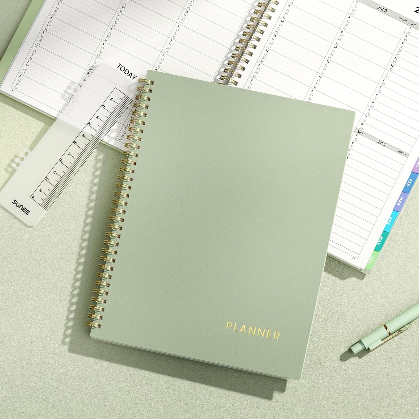 SUNEE 2026-2027 Appointment Book, Quarter-Hourly, Weekly & Monthly - from July 2026 to June 2027, 8.5"x11" Academic Planner, Flexible Cover, Note Pages, Bookmark, Spiral Binding, Black
