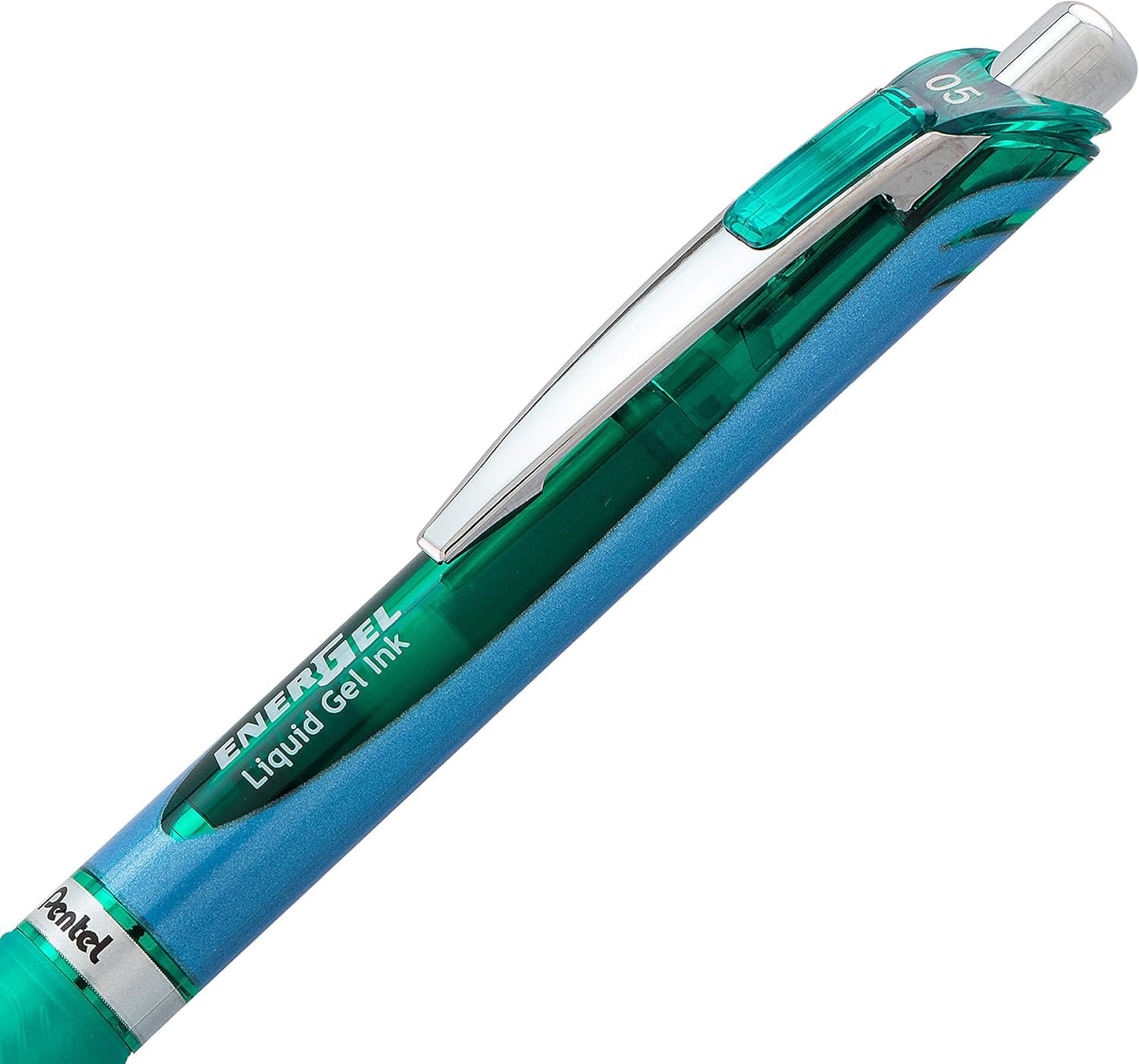 Pentel® EnerGel™ Deluxe RTX Retractable Liquid Gel Pens, Fine Point, 0.5 mm, 54% Recycled, Blue Barrel, Black Ink, Pack Of 12 Pens