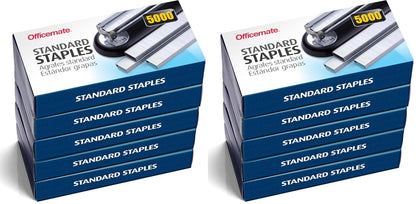 Officemate Standard Staples, 5 Boxes General Purpose Staple, 5000 Staples/Box (91925)