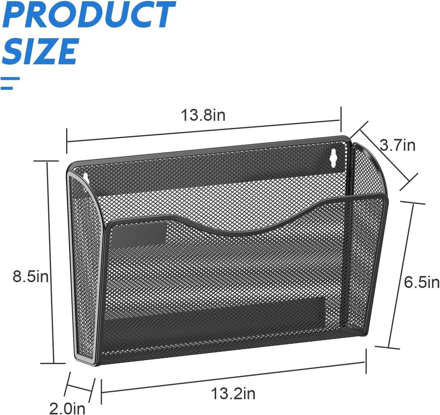 samstar 6 Pack Mesh Wall Mounted File Holder Metal Wall File Pocket Mail Organizer for Office/Home(with Label Panel)