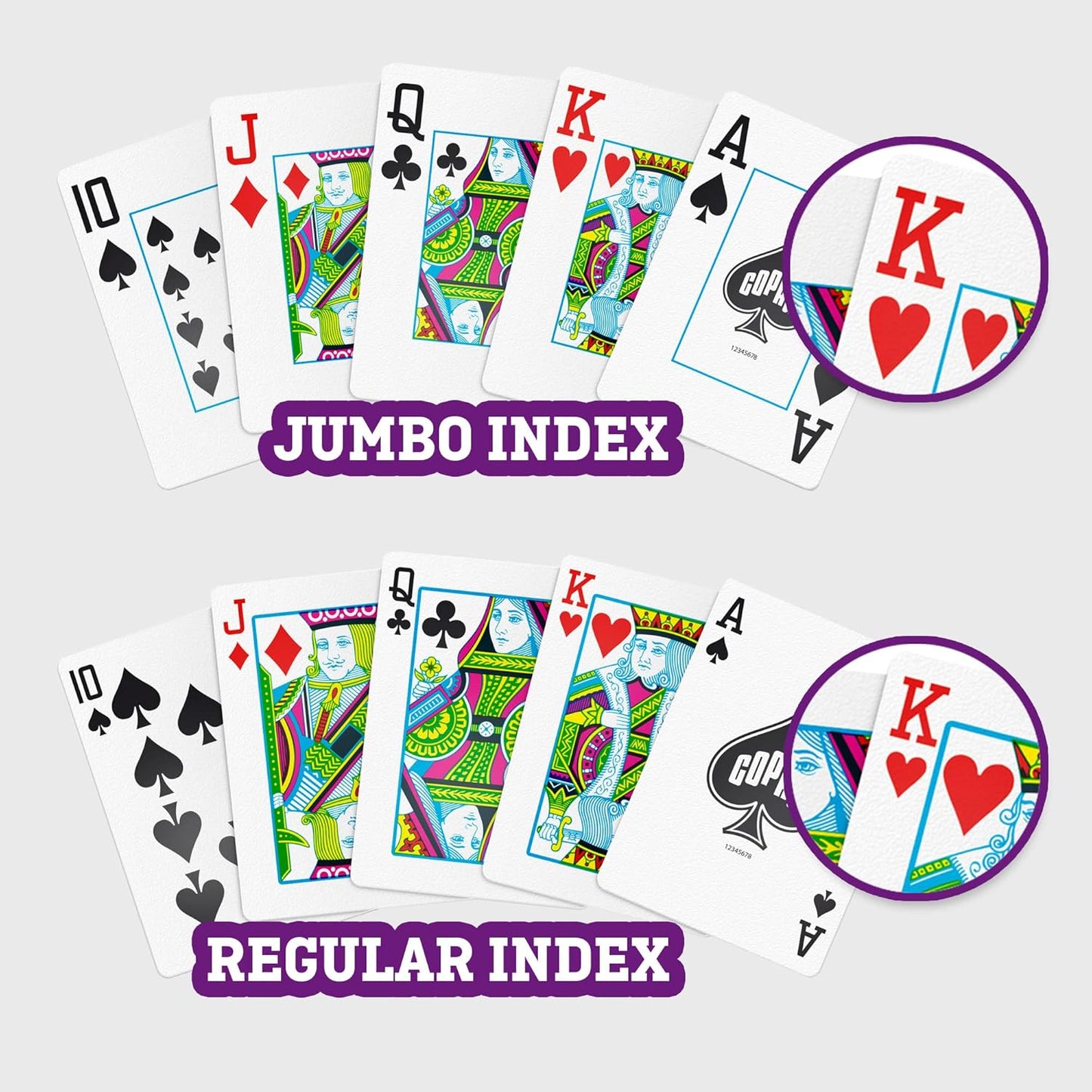 Copag 1546 Design 100% Plastic Playing Cards, Poker Size (Standard) Red/Blue (Jumbo Index, 6 Sets)