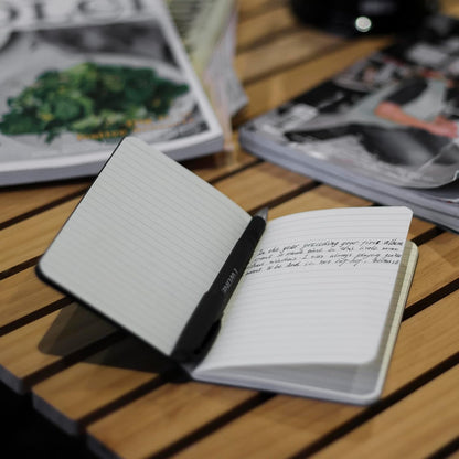 TWONE - 6 Pack Mini Pocket Notebooks, 3.5 by 5.5 Inches (90 x 140 mm), Black Cardstock Journal Set with 60 Lined Pages (30 Sheets) - Perfect for Travel, Office, School & Daily Notes