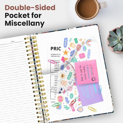 Hardcover Spiral Journal Notebooks for Work With Removable Dividers & Tabs, 8.5"x11" 5 Subject Notebook for Note Taking & Organizer, A4 College Ruled Lined Journal for Women & Writing, Aquamarine, 280 Pages