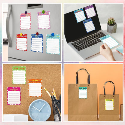 Yinder 24 Pack Inspirational Sticky Notes Motivational Notepads Appreciation Sticky Notes Funny Memo Pads Positive Note Bulk 3 x 4 Gift for Women Nurse Teacher Office Supplies(Black,Inspirational)