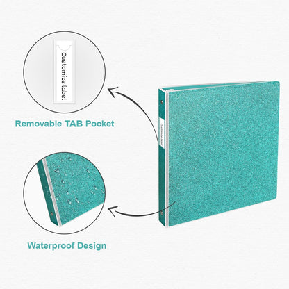 EYROZILL 3 Ring Binders 1 Inch Round Rings Binder Gold Binder Holds 8.5" x 11" Letter Size 300 Sheets, Waterproof, Gold