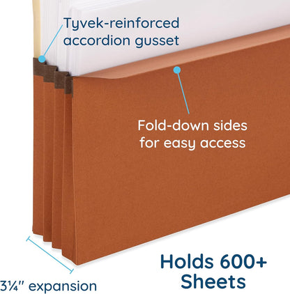 Blue Summit Expanding File Pocket Organizer, Legal Size, 5.25” Expansion – 10 Pack