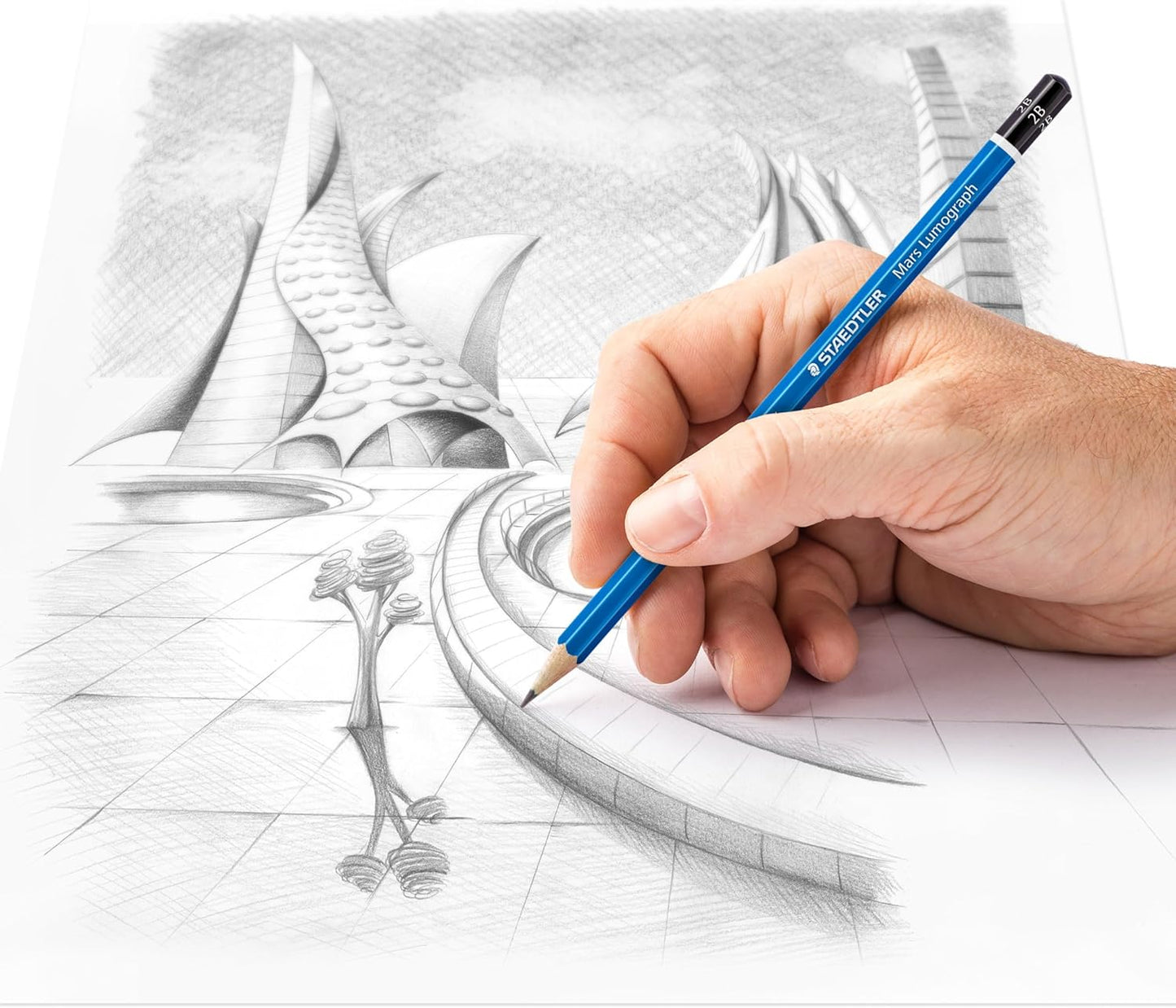 STAEDTLER Mars Lumograph 2B Graphite Art Drawing Pencil, 6 Pencils
