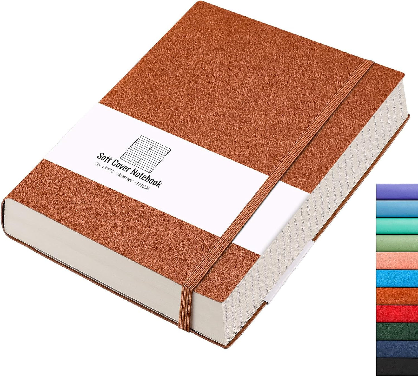 AHGXG 8.5''×11'' Notebook College Ruled - Large A4 Notebook Lined Journal - 320 Pages Thick Journal for Writing, 100gsm Thick Paper, Leather Softcover, for Work School - Black