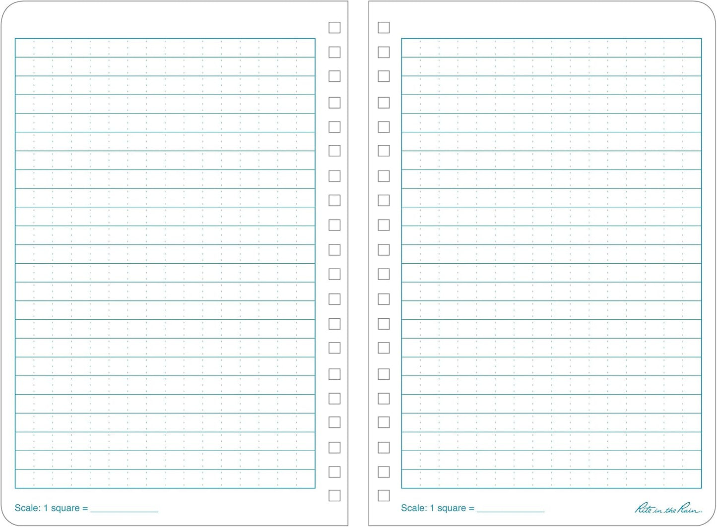 Rite In The Rain Weatherproof Stapled Notebook, 4.625" x 7", Orange Cover, Universal Pattern, 3 Pack (No. OR71FX)