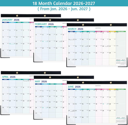 2026-2027 Desk Calendar – Run Now to MAR. 2027, 18 Monthly Desk Calendar 2026-2027 Large, 17'' x 12'', Best Desk/Wall Calendar 2026 with To-do Lists, Desk Pad, Ruled Blocks, Corner Protectors