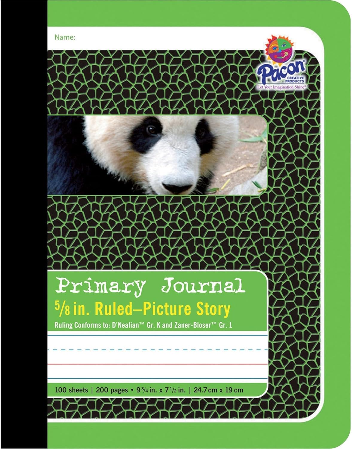 Pacon 2427 Composition Book, 5/8 Ruling, 9 3/4 x 7 1/2, 100 Sheets