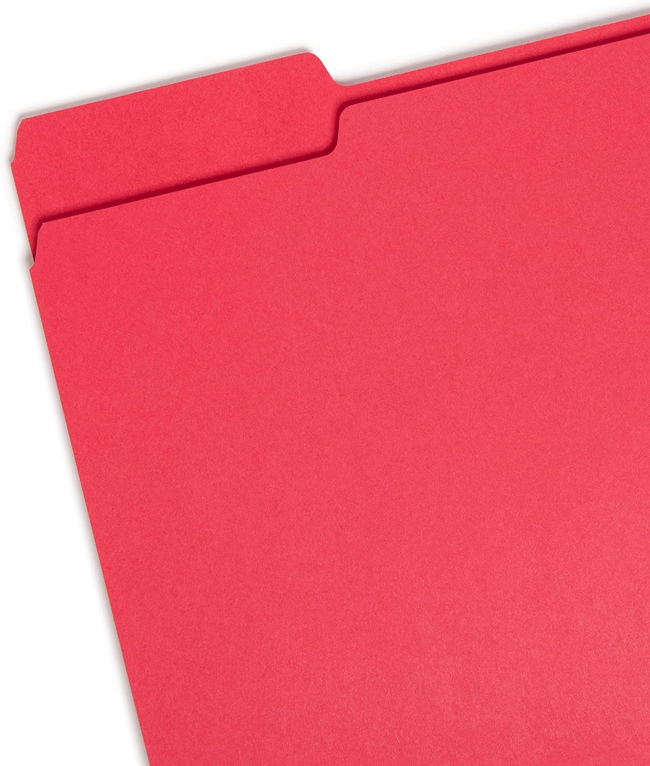 Smead File Folder, 1/3-Cut Tab, Assorted Positions, Letter Size, Red, Value Filing Products, 100 per Box