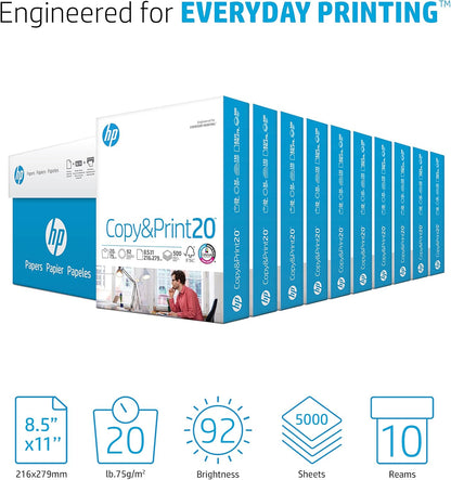 HP Printer Paper | 8.5 x 11 Paper | Copy &Print 20 lb | 1 Ream Case - 500 Sheets| 92 Bright | FSC Certified | 200060