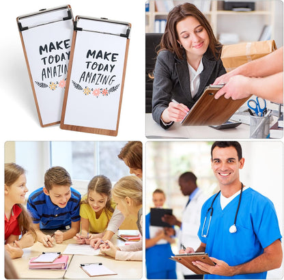 Epakh 20 Pcs Mini Clipboard Small Clipboards Wooden Half Page Clipboard Wood Check Presenters Kids Clipboards for Restaurant School Waitress Guest Server Books Menu Holder, 8 x 4 Inch