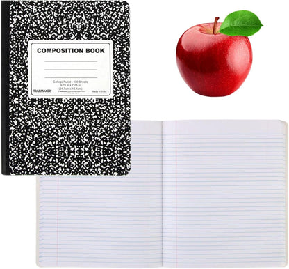 Trail maker Bulk Composition Notebooks (50 Pack), College Ruled Marble Cover, 200 Pages (100 Sheets), 9.75 x 7.5, Bulk School Supplies for Classroom, Office & School Donations