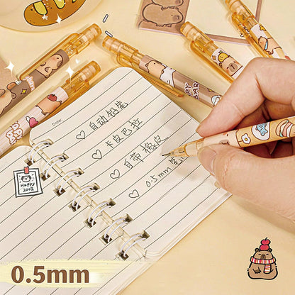 MOZXIRZ 4 Pcs Cute Mechanical Pencils with Top Eraser 0.5mm Cartoon Space Mechanical Pencil School Pencil for Women (6pcs Space)