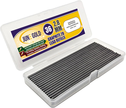 June Gold 640 Pieces, 0.5 mm HB #2 Lead Refills, 160 Pieces Per Dispenser, Fine Thickness, Break Resistant Lead/Graphite (Pack of 4 Dispensers)