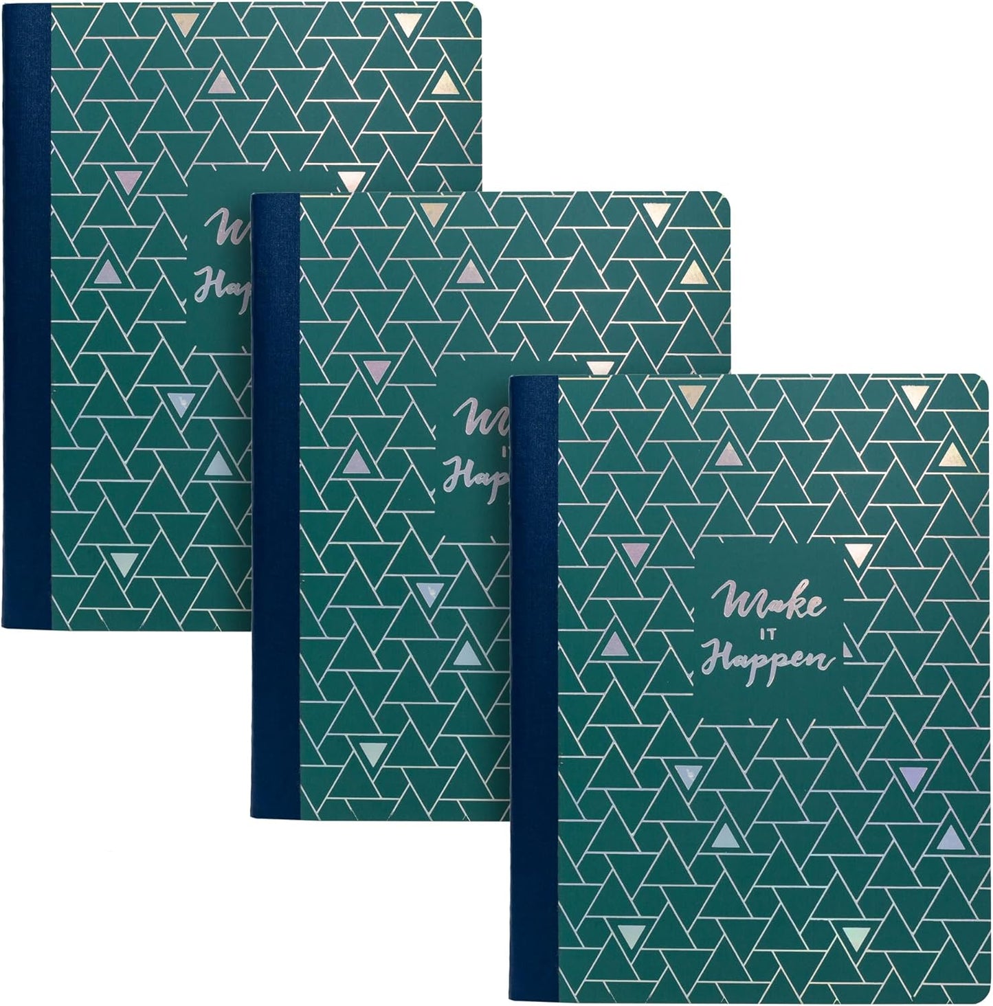 Pukka Pad, Composition Notebooks - 3 Pack of Journals Featuring 140 Pages of College Ruled 80GSM Paper with Sturdy Cover Stock - 9.75 x 7.5in - Bloom