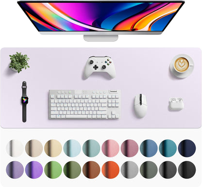 Aothia Non-Slip Waterproof PU Leather Desk Pad Protector for Mouse, Writing Desk, Office, Home, Laptop Blotter, 23.6" x 13.7", Black - Colors B