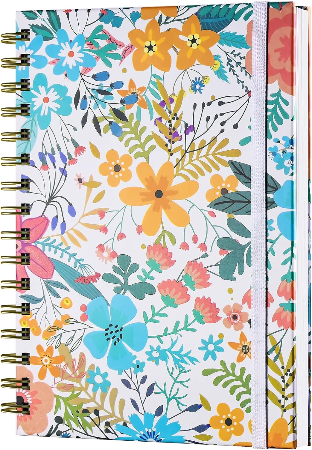 Spiral Notebook, 4 Pack A5 Lined Journal for Women, Hardcover Spiral Journal with 2 Pockets, College Ruled Notebooks, Cute Notebook for Office, School Supplies, Gifts (160 Pages, 6.3" x 8.46")
