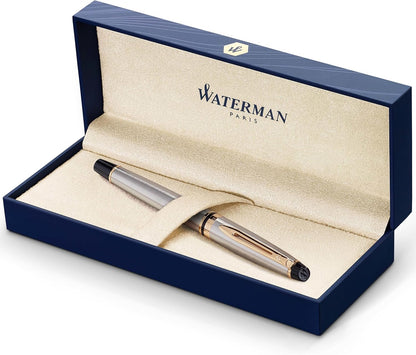 Waterman Expert Rollerball Pen, Gloss Black with 23k Gold Trim, Fine Point, Black Ink, Luxury Pen in Gift Box, Great Gift for Coworker