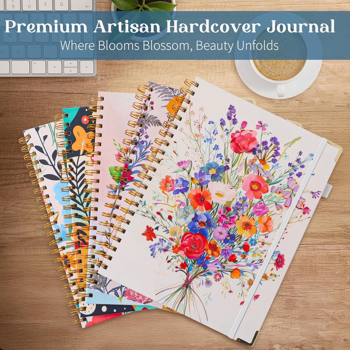 College Ruled Notebook - Hardcover Spiral Notebook 8.5" x 11" - Lined Journal Notebook for Women - A4 Large Notebooks for Writing - Pretty Journal Flower Notebook for Work - Diary - 24 Tabs - Red