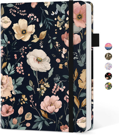 Taja Aesthetic Lined Journal for Women, Pretty 6" x 8" Notebook for Work & Note with 160 College Ruled Pages, Hardcover Leather Notebook for Journaling, Note Taking, Bible Study, Hummingbird