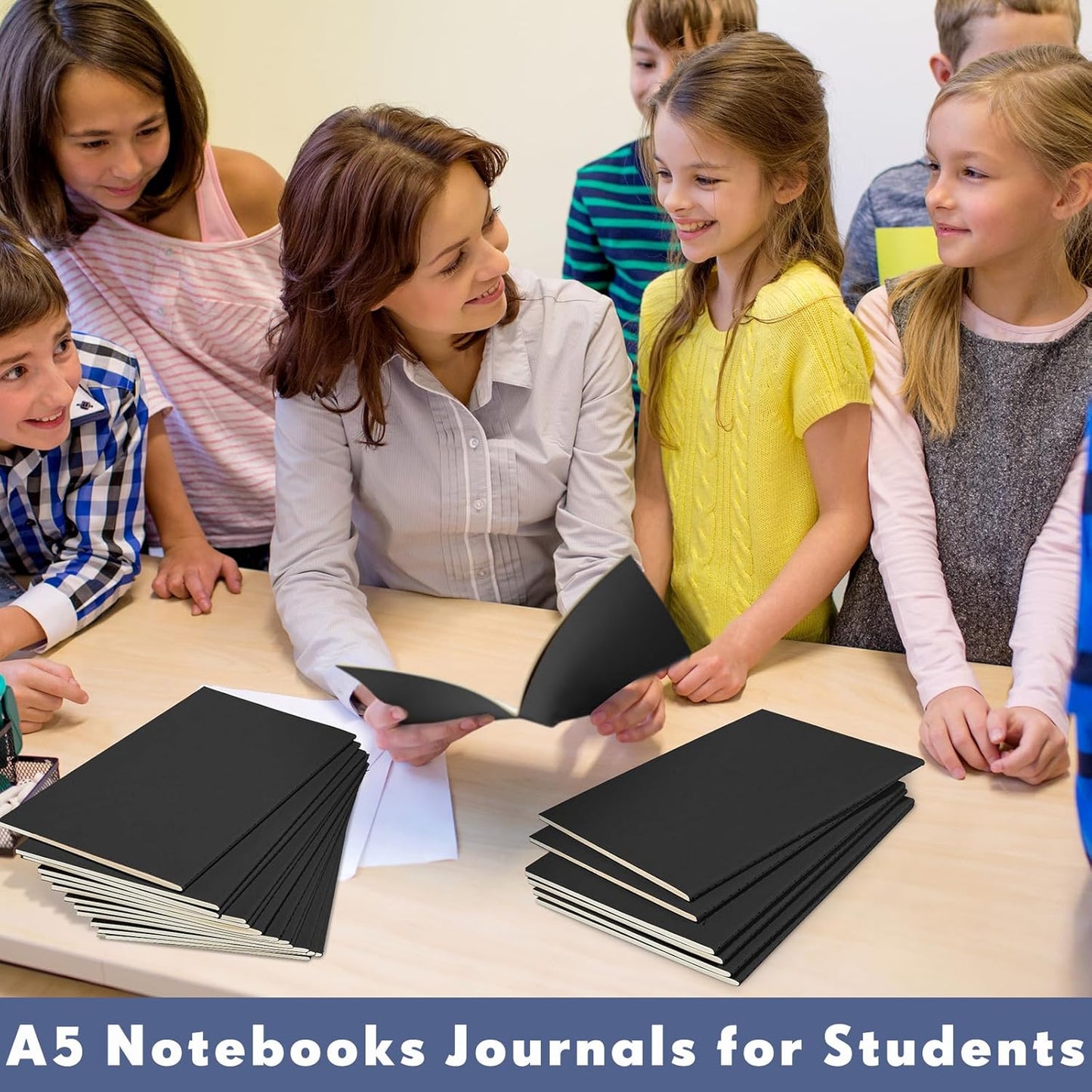 Mimorou 100 Pcs Journals Notebooks Bulk - Kraft Softcover A5 Small Notebooks 5.5 Inch x 8.3 Inch Notepads with 60 Page 30 Sheet for Writing Sketch Travel Office Supplies(Navy Blue,Lined)
