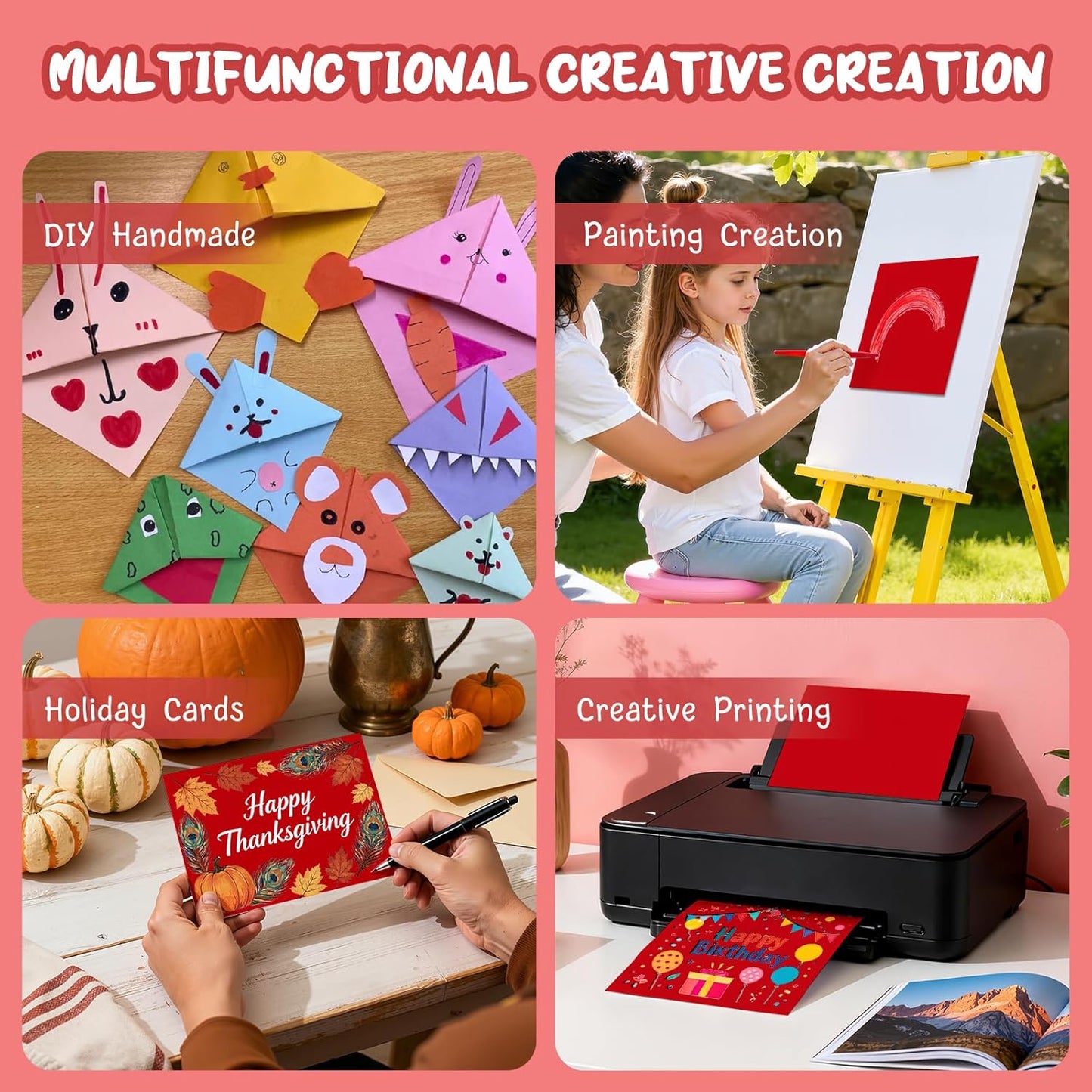 40 Sheets Cream Cardstock Paper 8.5 x 11, Ivory Cardstock Printer Paper 8.5x11, Off White Card Stock Paper 8.5 x 11, 200 GSM Construction Paper for DIY Cards, Greeting Cards, Wedding Invitations
