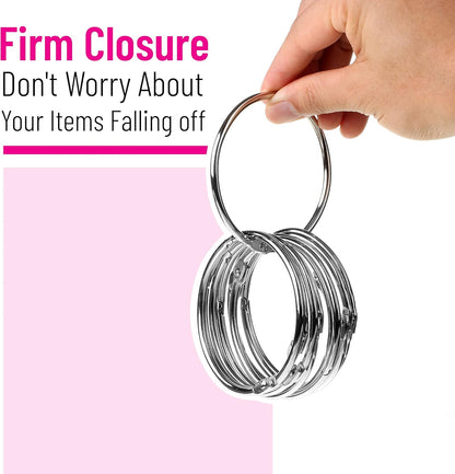 Mr. Pen- Loose Leaf Binder Book Rings, 5 Assorted Sizes (0.6", 1", 1.2", 1.5",2"), 36 Pack, Metal Binder Rings for Index Cards, Keychains, School, Home, Office, Silver