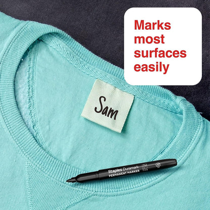 STAPLES Permanent Markers, Ultra Fine Tip, Black, 12 Pack – Duramark Precision Markers for Writing, Drawing & Labeling