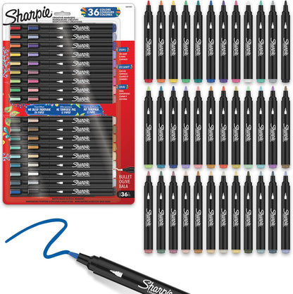 Sharpie Creative Markers Variety Pack, Water-Based Acrylic Paint Markers, Fine Tip, Assorted, 24 Count