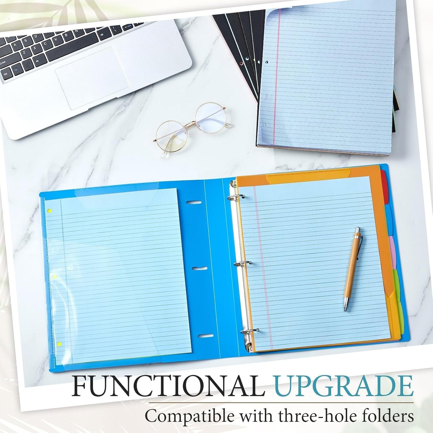 MotiMind 10 Pack 8.5" x 11" Top Spiral Notebook with 3 Hole Punched Morandi Colors Legal Pads College Ruled Notepad 50 Sheets Hard Cardboard Paper Wirebound Notepad for Office School Business